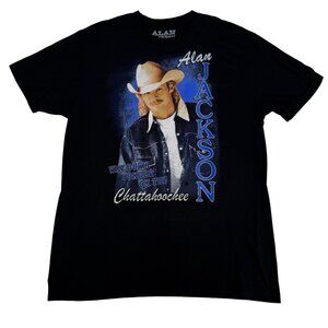 NEW Alan Jackson Graphic Photo Black SS T-Shirt, Size M NWOT
